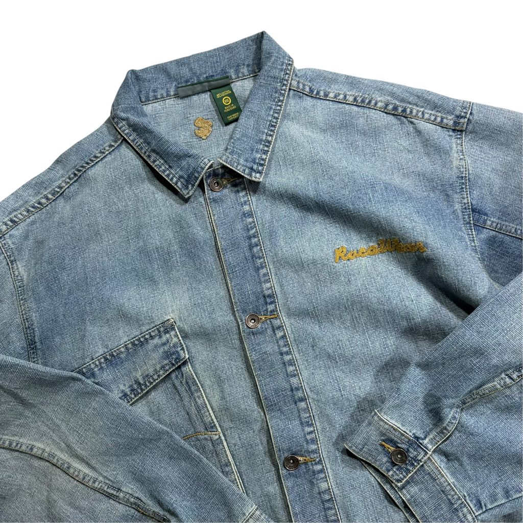 00s ROCAWEAR Denim Utility Jacket Light Blue XXL / ロカウェア デニム ユーティリティジャケット カバーオール デニムシャツ ヒップホップ B系 00年代 ヴィンテージ 古着 USED