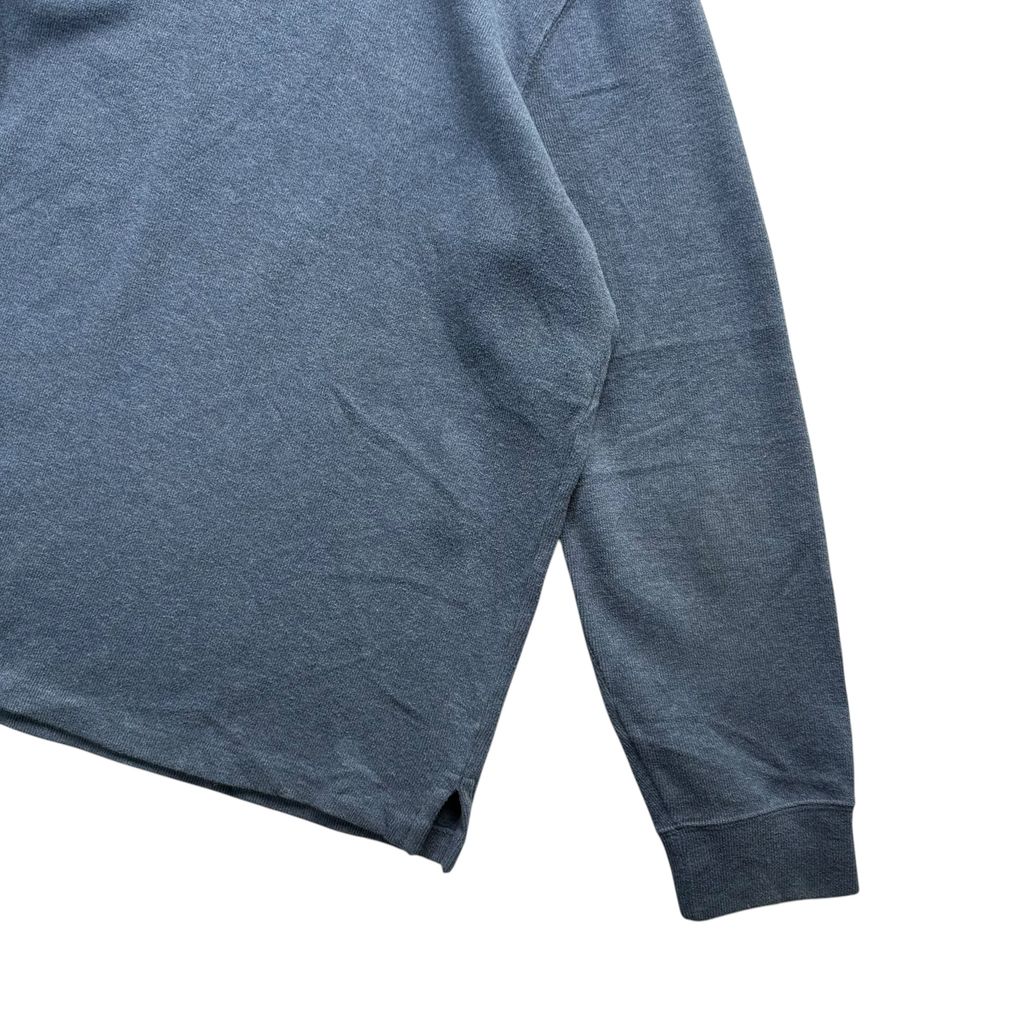 【USED】Polo by Ralph Lauren Half-Zip Cotton Sweat Heather Blue XL / ポロ バイ ラルフローレン ハーフジップ コットン スウェット トレーナー 霜降り ブルー ポニー刺繍 XL 古着