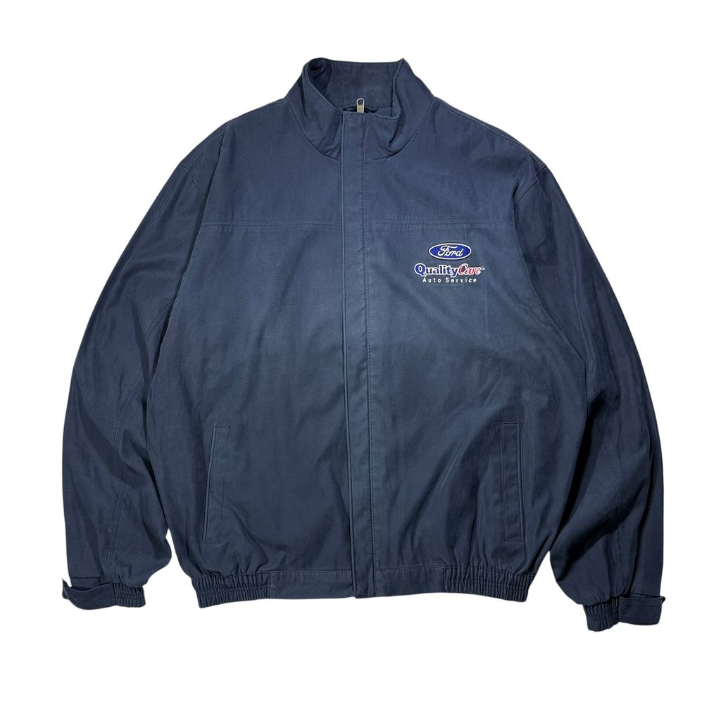【USED】90s ANTIGUA Ford Quality Care Auto Service Swing Top Jacket Navy L / アンティグア フォード クオリティケア オートサービス スウィングトップ 企業モノ 紺 90年代 ヴィンテージ 古着 USED