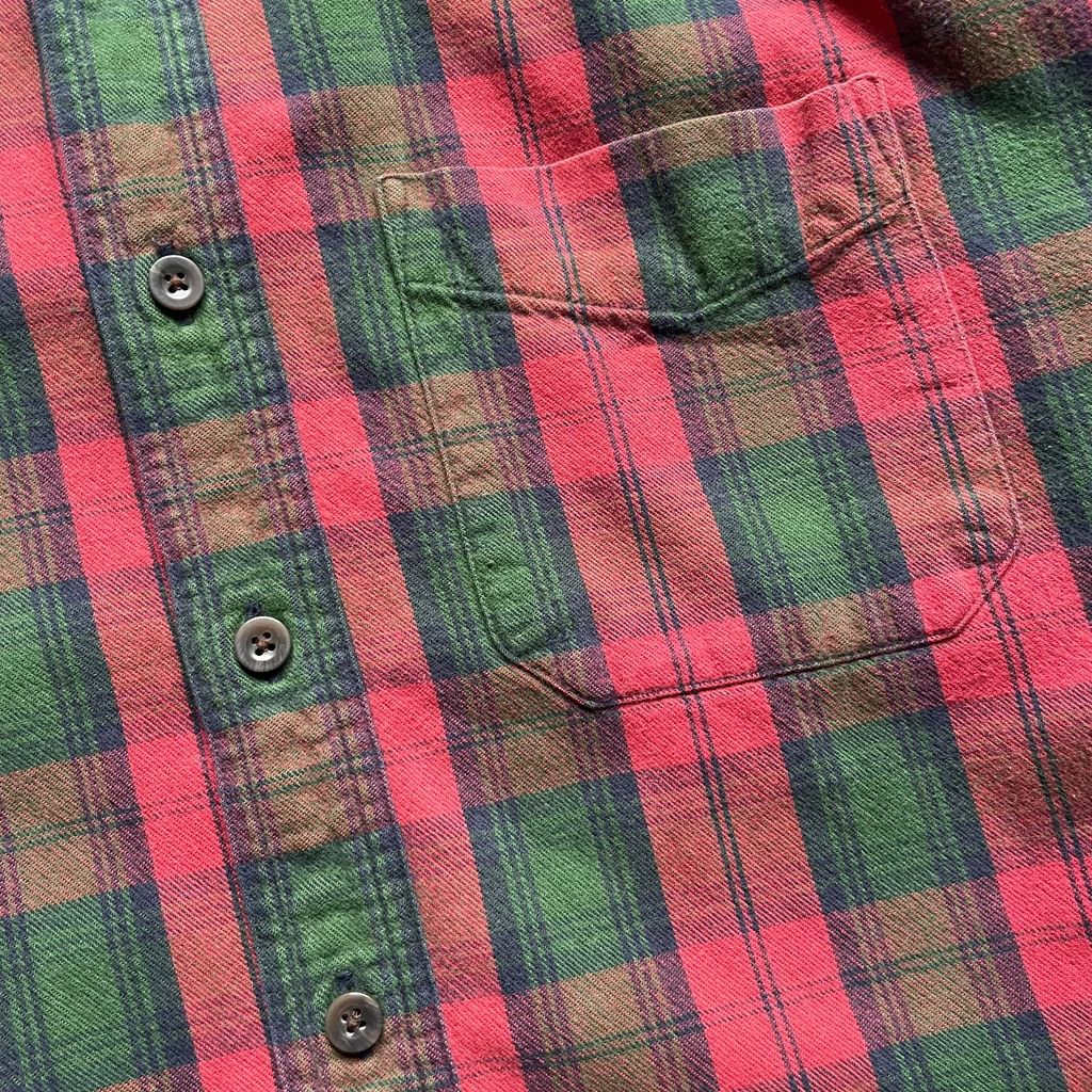 L.L. Bean Cotton Check L/SL Flannel BD Shirt