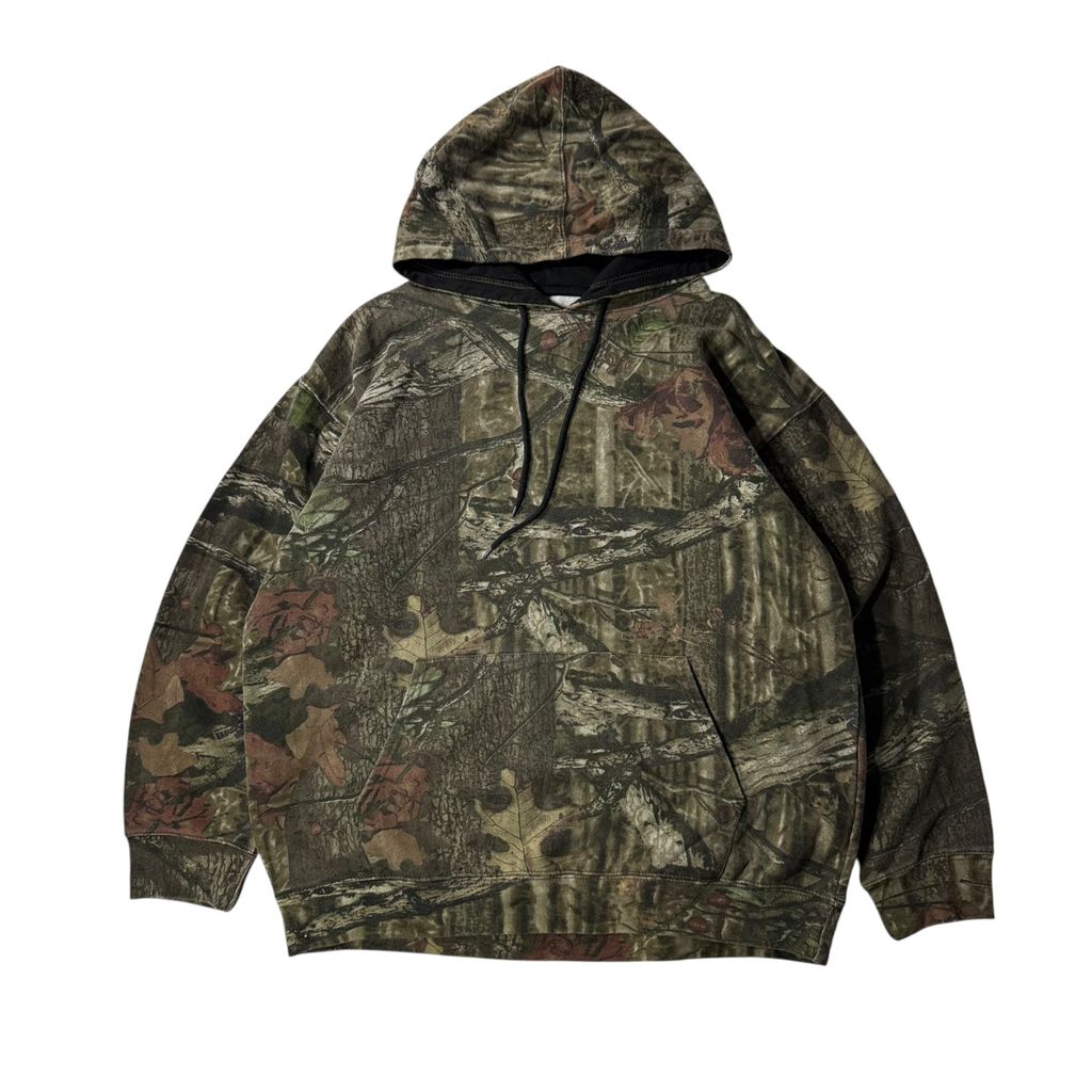 【USED】YUKON GEAR Mossy Oak Real Tree Camo Sweat Hoodie XL / ユーコンギア モッシーオーク リアルツリーカモ 迷彩 スウェット パーカー プルオーバー パキスタン製 メンズ ユニセックス 古着