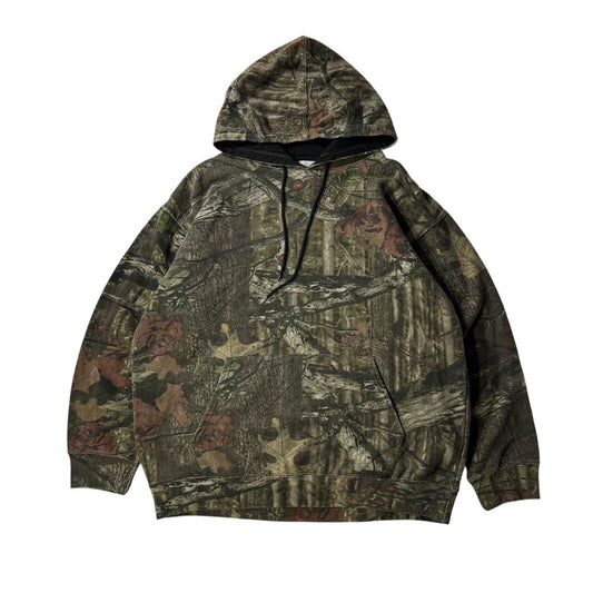 【USED】YUKON GEAR Mossy Oak Real Tree Camo Sweat Hoodie XL / ユーコンギア モッシーオーク リアルツリーカモ 迷彩 スウェット パーカー プルオーバー パキスタン製 メンズ ユニセックス 古着