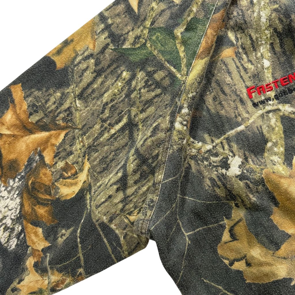 【USED】90s〜00s MAD DOG GEAR by Stearns Real Tree Camo Cotton Jacket XL / マッドドッグギア リアルツリーカモ 迷彩柄 コットンジャケット 総柄 企業刺繍 Scent-Lok 90年代 ヴィンテージ 古着