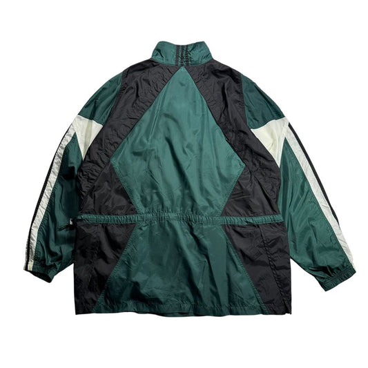 【USED】90s adidas Performance Logo Nylon Pullover Jacket Dark Green x Black x White L / アディダス パフォーマンスロゴ ナイロン プルオーバー ジャケット