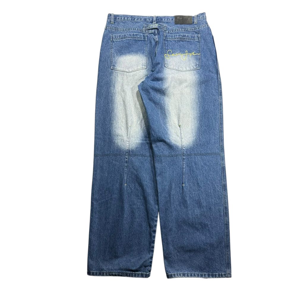 【USED】00s Sean John Gradient Wash Denim Pants Blue 38 / ショーンジョン グラデーション ウォッシュ デニム パンツ ブルー バギーパンツ HIPHOP 2000年代
