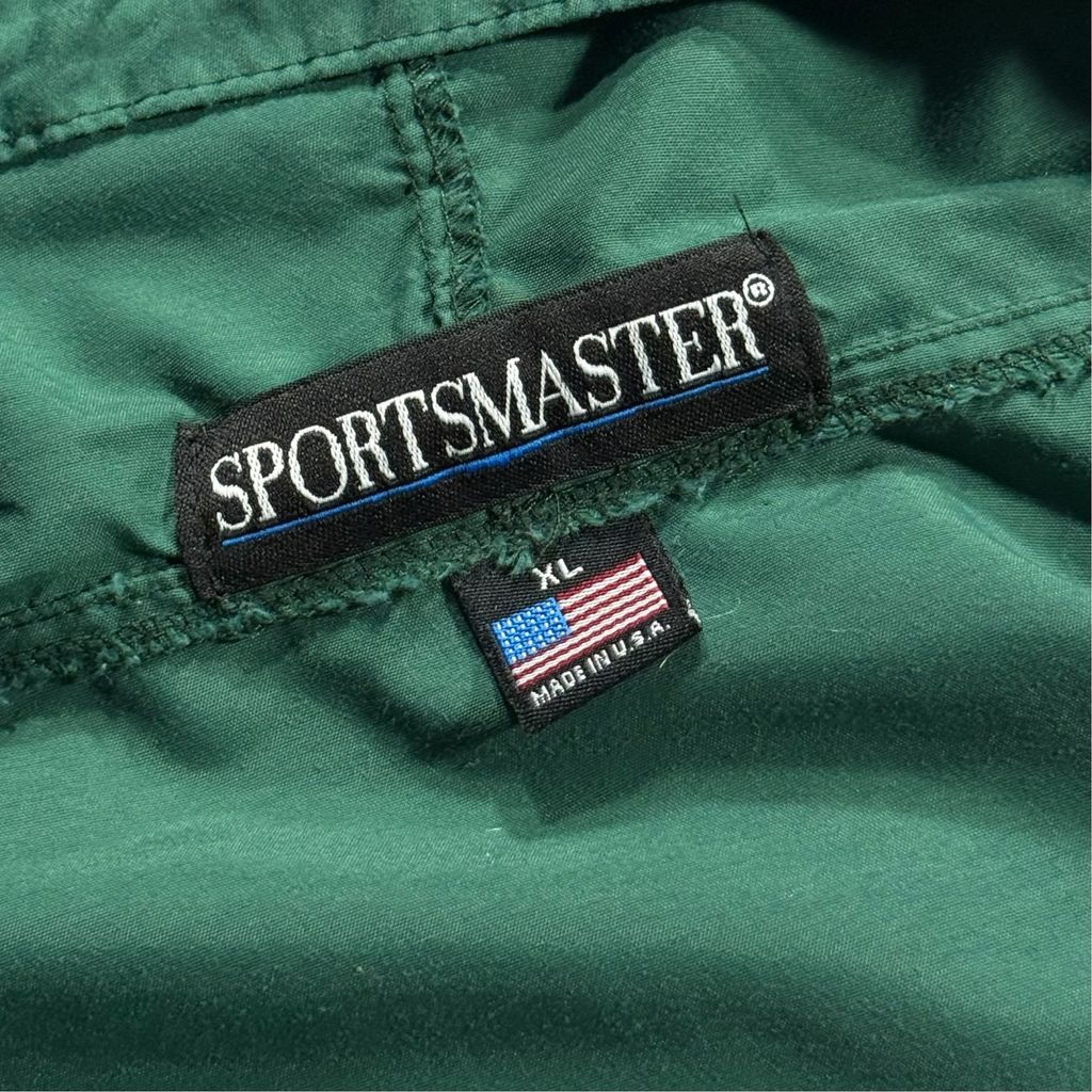 【USED】90s SPORTSMASTER USA製 ASH GROVE CEMENT Hooded Nylon Pullover Jacket Dark Green XL / スポーツマスター アッシュグローブセメント フーデッド ナイロン プルオーバー ジャケット アノラックパーカー ダークグリーン 90年代