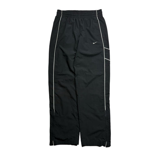 【USED】00s Nike Nylon Tech Pants Black x White Piping S / ナイキ ナイロン テック パンツ ブラック ホワイトパイピング スウッシュ刺繍 スポーツ