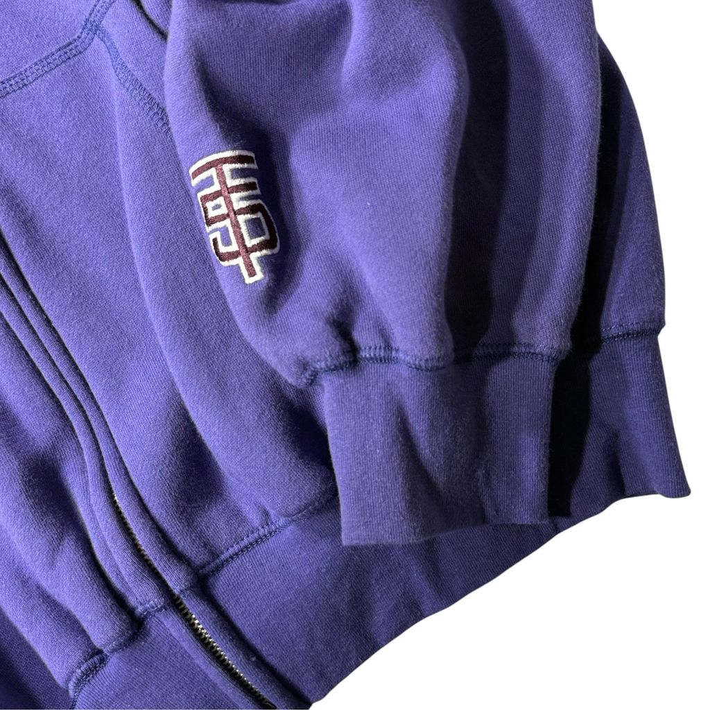 【USED】TRIPLE 5 SOUL Full Zip Sweat Jacket Purple L / トリプルファイブソウル フルジップ スウェット ジャケット パープル 紫 刺繍 555 中国製 メンズ Lサイズ 古着