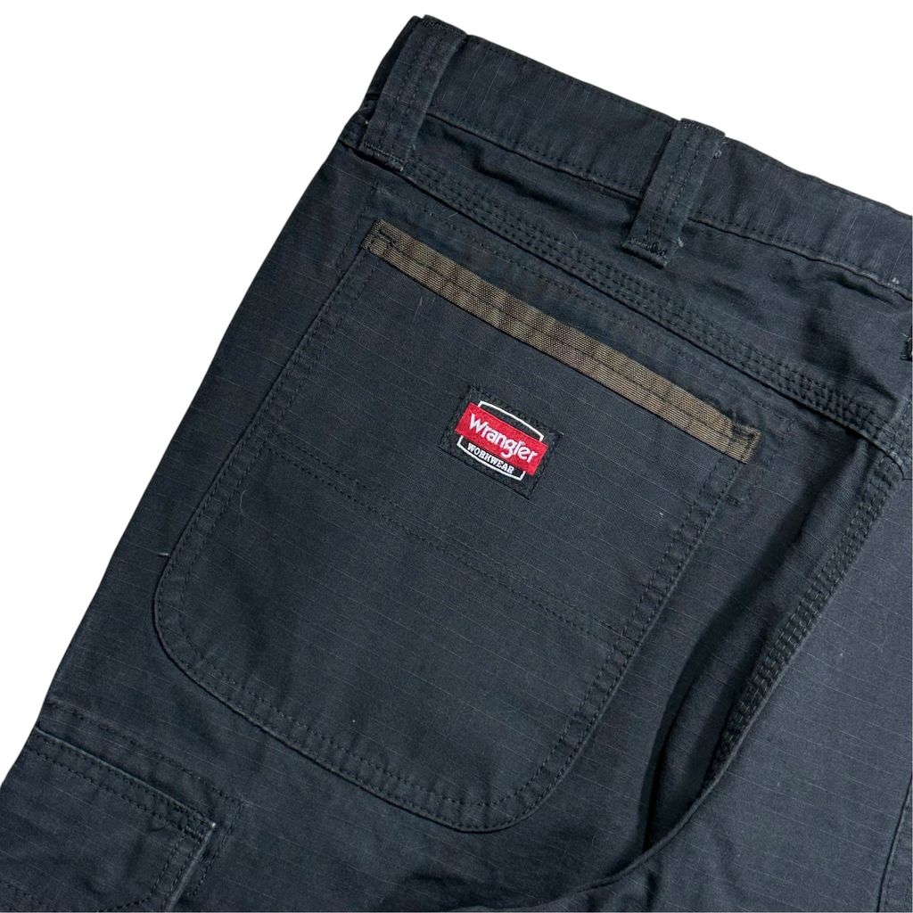 【USED】Wrangler WORKWEAR Ripstop Cargo Painter Pants Black 36 x 30 / ラングラー ワークウェア リップストップ カーゴ ペインターパンツ ブラック 黒