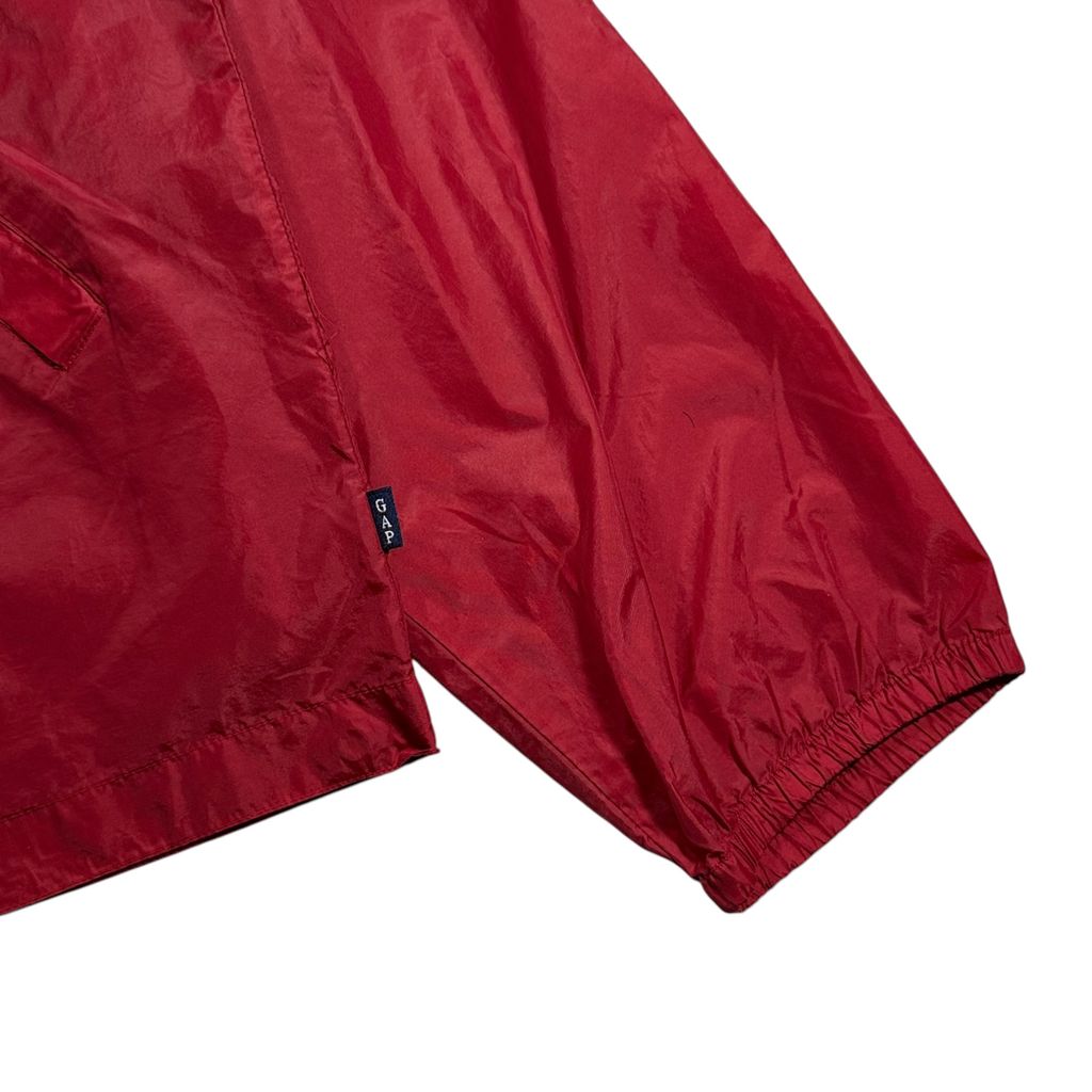 【USED】00s GAP Hooded Nylon Pullover Jacket Red M / ギャップ フーデッド ナイロン プルオーバー ジャケット アノラックパーカー 赤 00年代