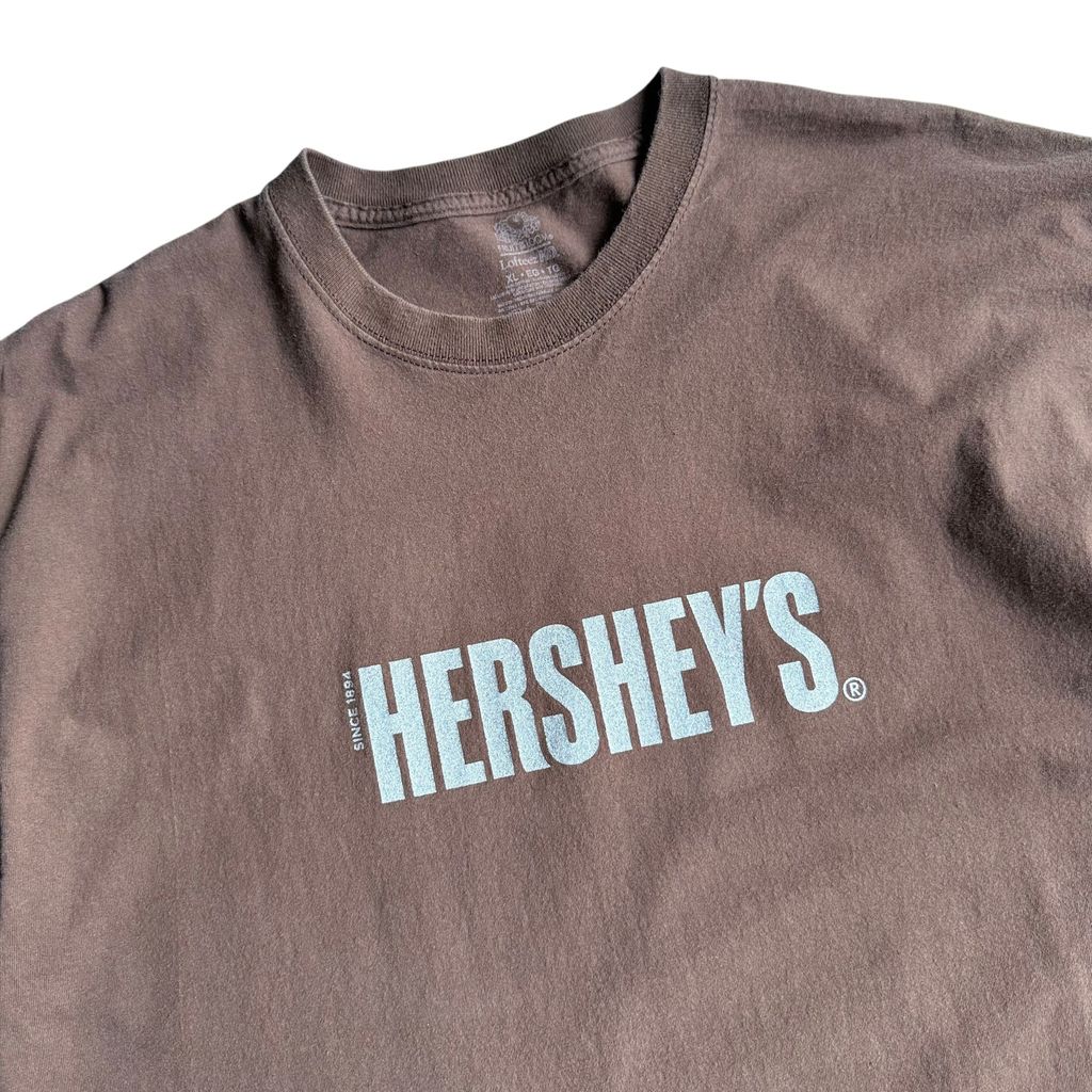 【USED】2000s  HERSHERY'S FRUIT OF THE LOOMS S/SL TEE 半袖Tシャツ 企業ロゴ XLサイズ