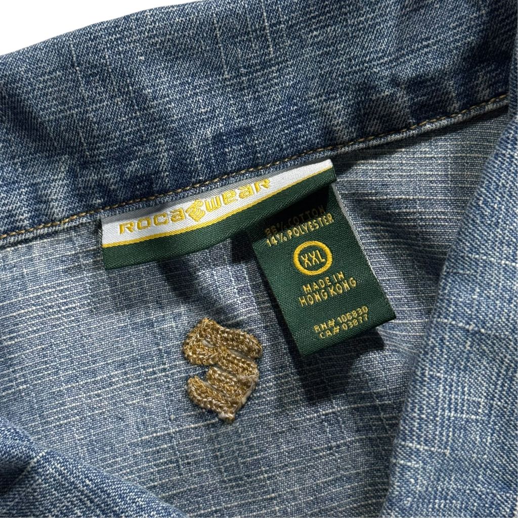 00s ROCAWEAR Denim Utility Jacket Light Blue XXL / ロカウェア デニム ユーティリティジャケット カバーオール デニムシャツ ヒップホップ B系 00年代 ヴィンテージ 古着 USED