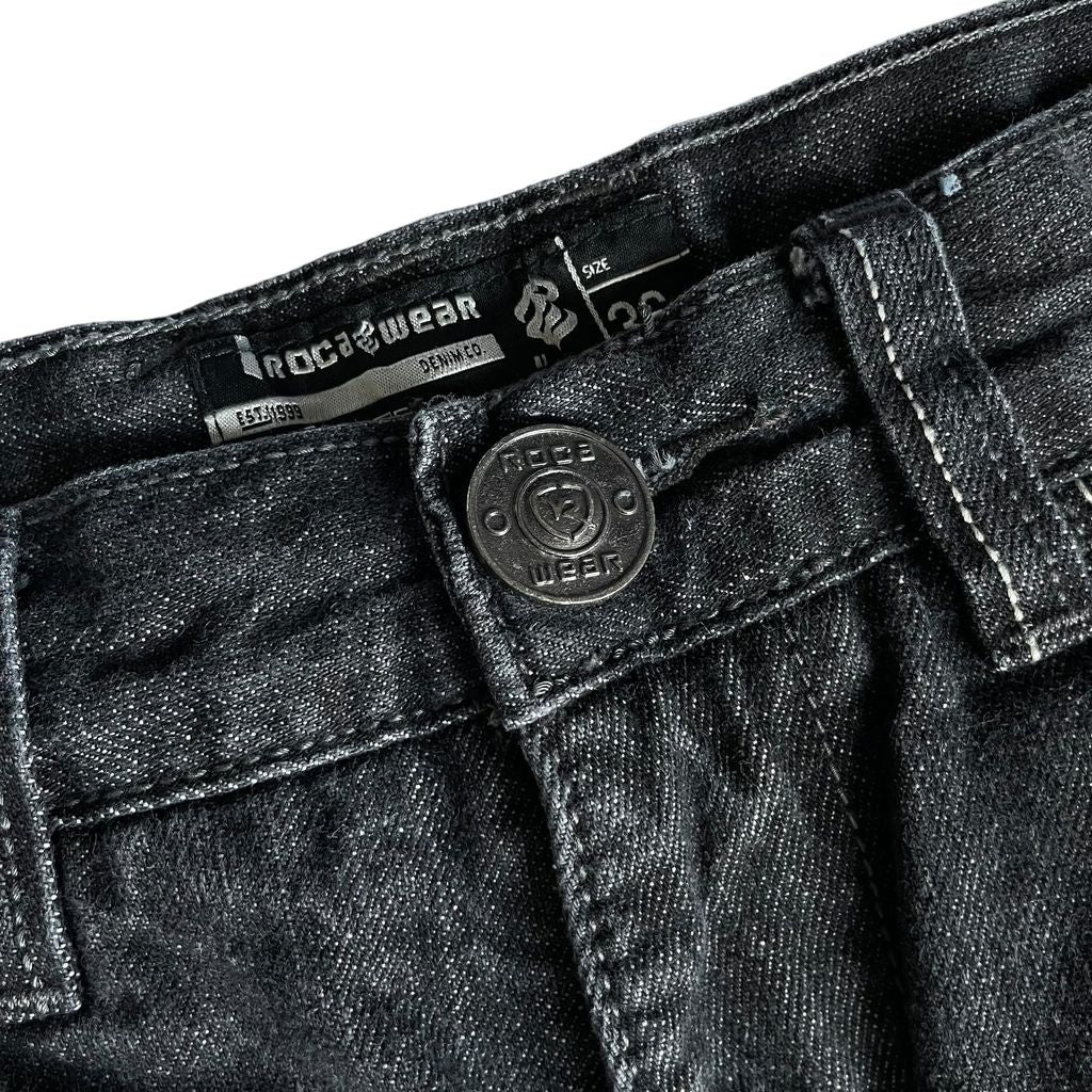 【Used】Rocawear Loose Fit Embroidery Logo Denim Pants/Black