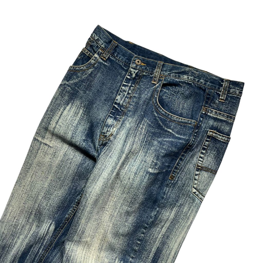 Raw Blue Loose Fit Bleach Denim