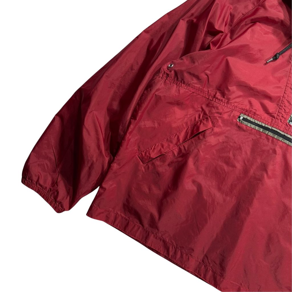 【USED】00s GAP Hooded Nylon Pullover Jacket Red M / ギャップ フーデッド ナイロン プルオーバー ジャケット アノラックパーカー 赤 00年代