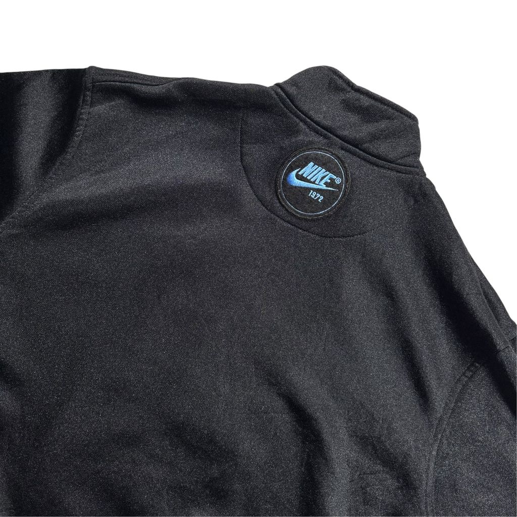 【USED】00s NIKE Track Jacket Black x Blue M / ナイキ トラックジャケット ジャージ 刺繍ワッペン 1972 黒 青 00年代