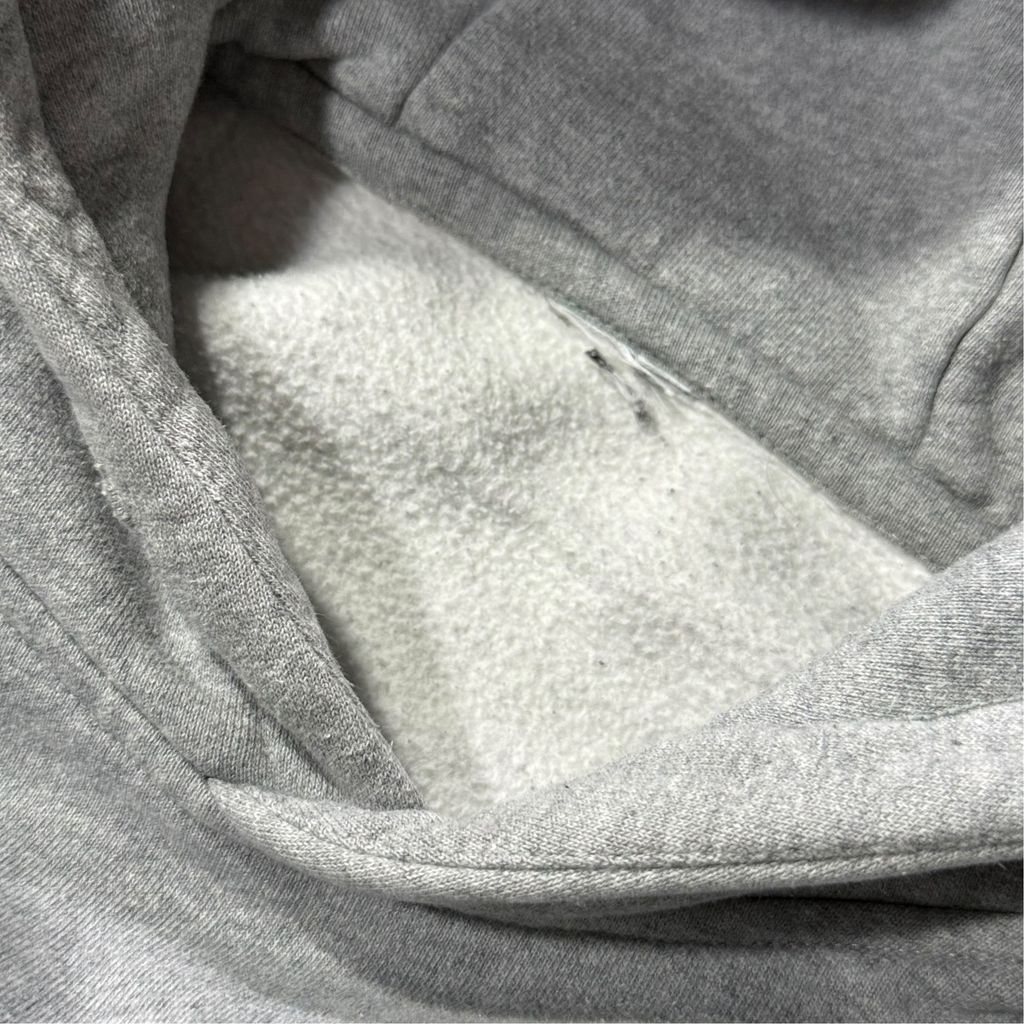 【USED】NIKE Swoosh Sweat Hoodie Grey / ナイキ ワンポイント スウッシュ 刺繍 スウェット パーカー プルオーバー グレー 灰 フーディー メンズ ユニセックス 古着