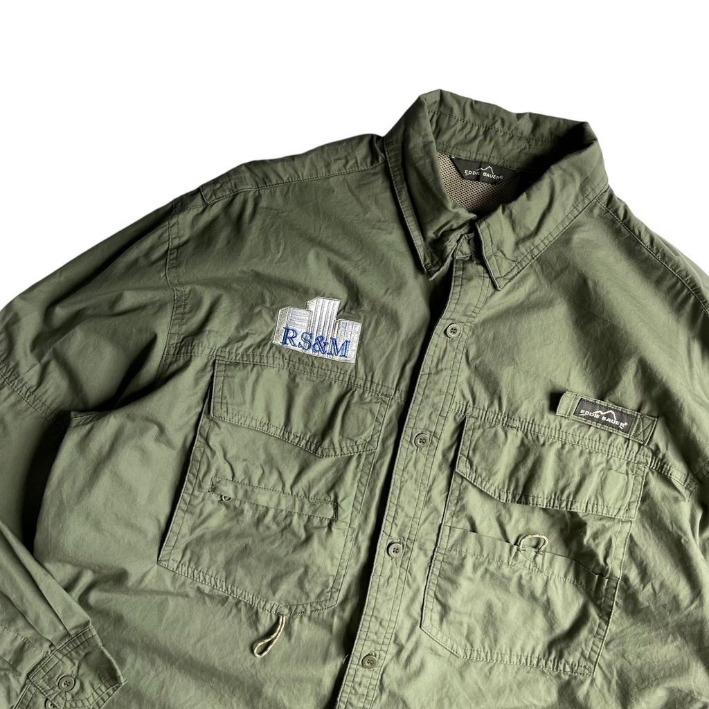 Eddie Bauer RS&M Consultants Logo L/SL Fishing Shirt