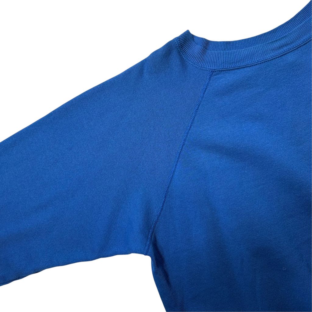 【USED】80s USA製 Hanes Plain Raglan Sweat Blue XL / ヘインズ 青タグ 無地 ラグラン スウェット ロイヤルブルー USA製 XLサイズ ヴィンテージ 古着