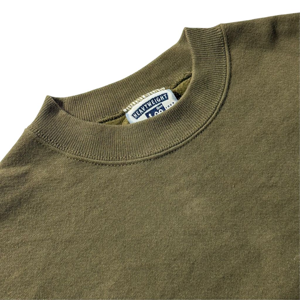 【USED】Lee HEAVYWEIGHT Plain Crewneck Sweat Olive XL 90s USA製 / リー ヘビーウェイト 無地 クルーネック スウェット オリーブ カーキ USA製 XLサイズ 古着