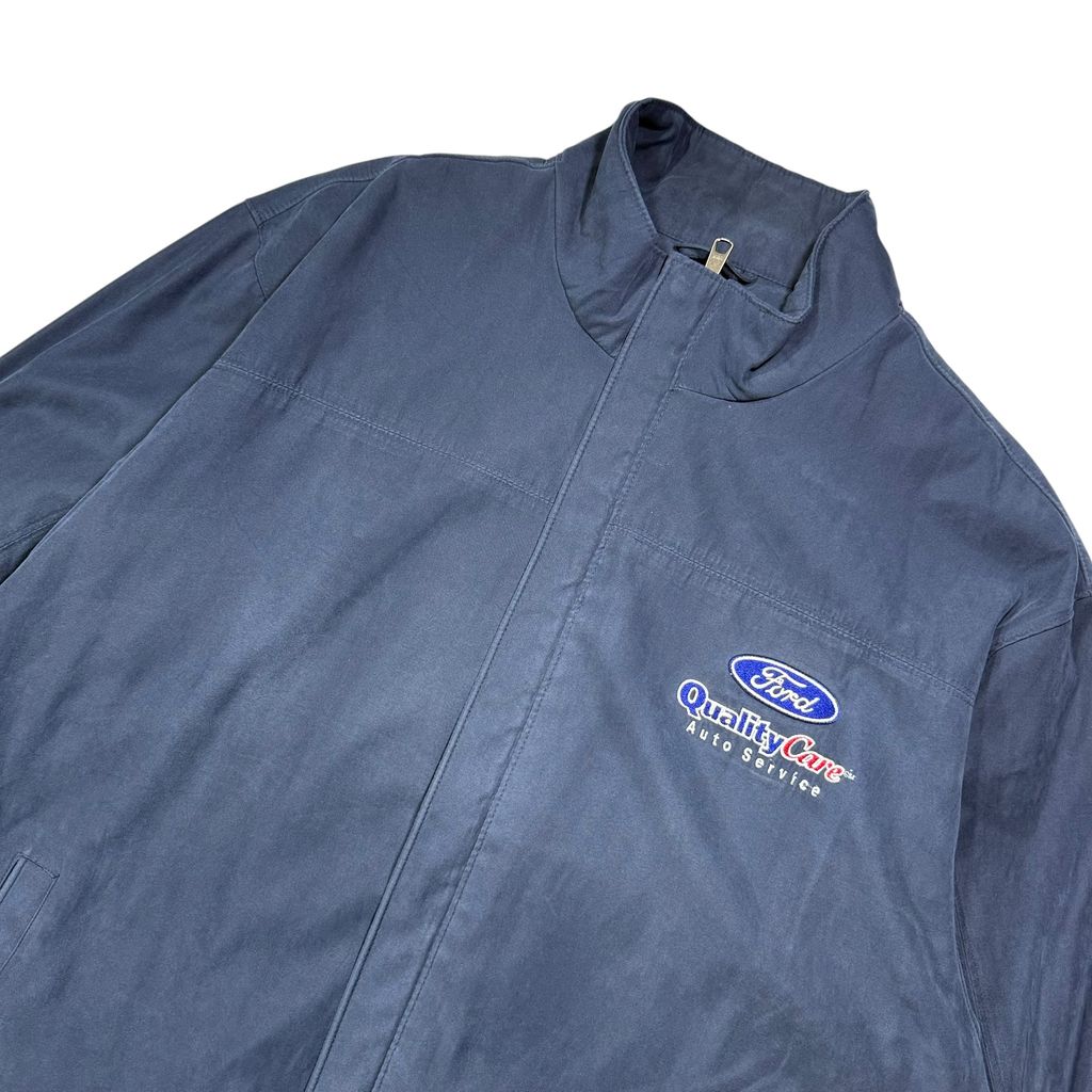 【USED】90s ANTIGUA Ford Quality Care Auto Service Swing Top Jacket Navy L / アンティグア フォード クオリティケア オートサービス スウィングトップ 企業モノ 紺 90年代 ヴィンテージ 古着 USED