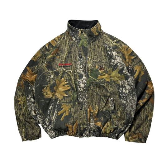 【USED】90s〜00s MAD DOG GEAR by Stearns Real Tree Camo Cotton Jacket XL / マッドドッグギア リアルツリーカモ 迷彩柄 コットンジャケット 総柄 企業刺繍 Scent-Lok 90年代 ヴィンテージ 古着