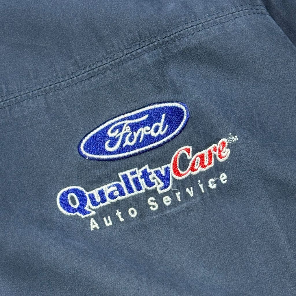 【USED】90s ANTIGUA Ford Quality Care Auto Service Swing Top Jacket Navy L / アンティグア フォード クオリティケア オートサービス スウィングトップ 企業モノ 紺 90年代 ヴィンテージ 古着 USED