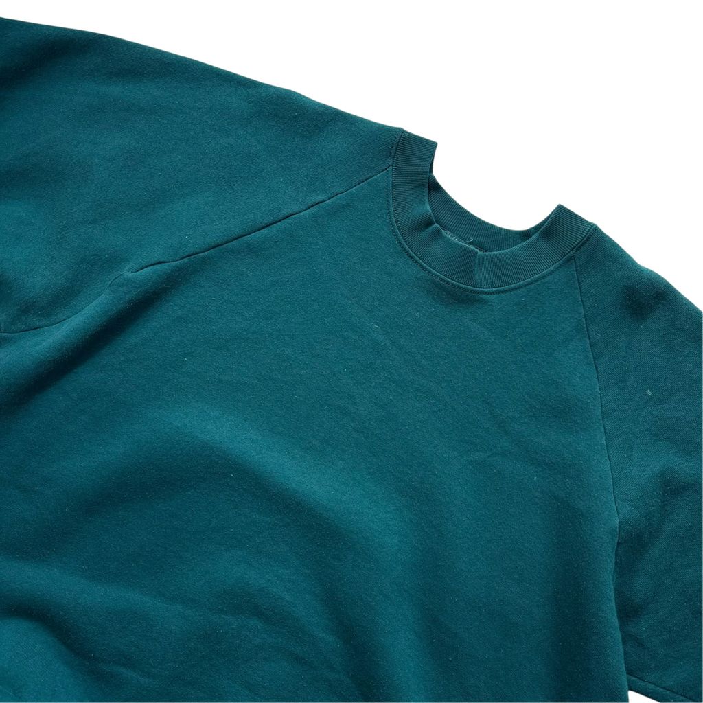 【USED】FRUIT OF THE LOOM Plain Raglan Sweat Green LADIES 2X USA製 / フルーツオブザルーム 無地 ラグラン スウェット エメラルドグリーン USA製 古着