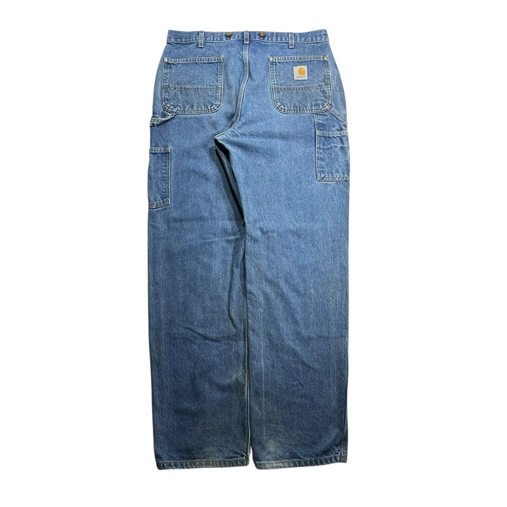 【USED】Carhartt B07 DNM Double Knee Denim Painter Pants Blue 38 / カーハート ダブルニー デニム ペインターパンツ ブルー 青 デニム地 ワークウェア ビンテージ 古着 USED