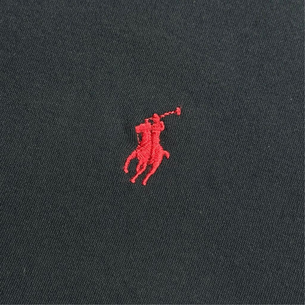 POLO RALPH LAUREN Color Block Track Jacket Black x Dark Gray L / ポロラルフローレン カラーブロック トラックジャケット ジャージ フルジップスタンドカラー 切替 刺繍ロゴ 黒 灰色 00s〜10s 古着 USED