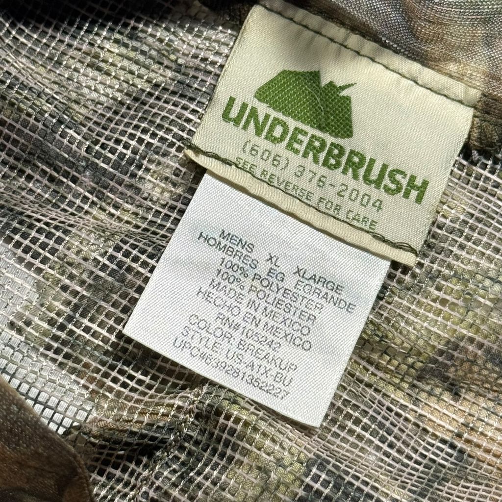 【USED】90s〜00s UNDERBRUSH Mossy Oak Break-Up 3D Leaf Camo Jacket XL / アンダーブラッシュ モッシーオーク ブレイクアップ 3Dリーフカモ 迷彩柄 ジップアップジャケット ギミック 90年代 ヴィンテージ 古着 USED