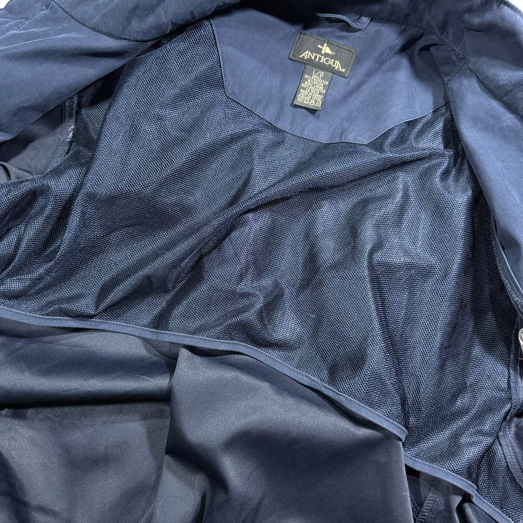 【USED】90s ANTIGUA Ford Quality Care Auto Service Swing Top Jacket Navy L / アンティグア フォード クオリティケア オートサービス スウィングトップ 企業モノ 紺 90年代 ヴィンテージ 古着 USED
