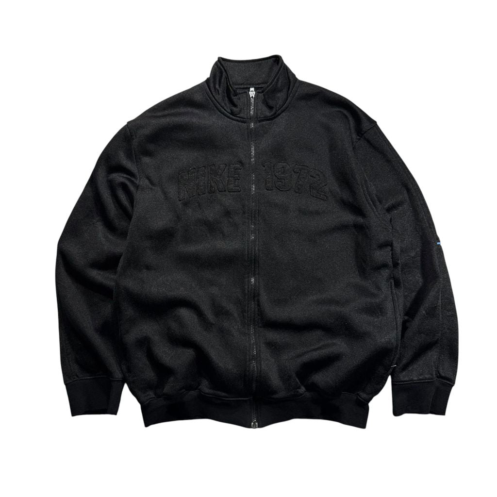 【USED】00s NIKE Track Jacket Black x Blue M / ナイキ トラックジャケット ジャージ 刺繍ワッペン 1972 黒 青 00年代