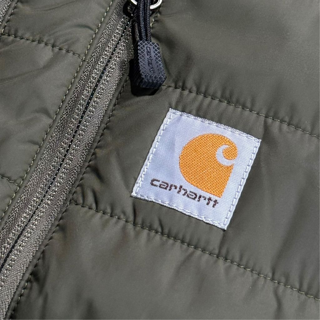 【USED】Carhartt RAIN DEFENDER Relaxed Fit Quilted Vest Dark Green L / カーハート レインディフェンダー リラックスフィット キルティング ベスト ダークグリーン オリーブ ワーク