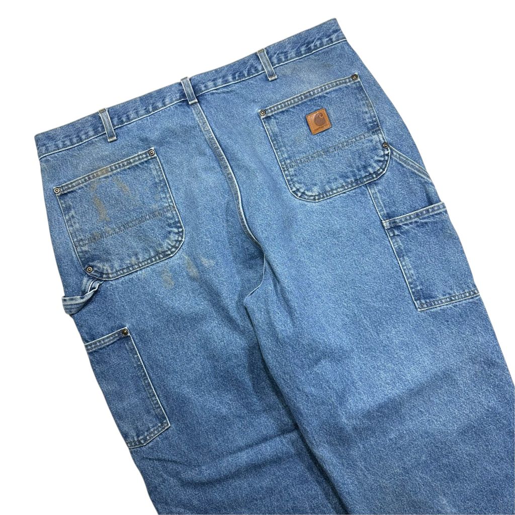 【USED】Carhartt B73 DST Double Knee Denim Painter Pants Blue 40 x 32 / カーハート ダブルニー デニム ペインターパンツ ブルー 青 デニム地 ワーク ビンテージ 古着