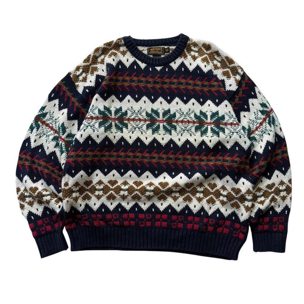 【USED】Eddie Bauer Made in USA Cotton Sweater