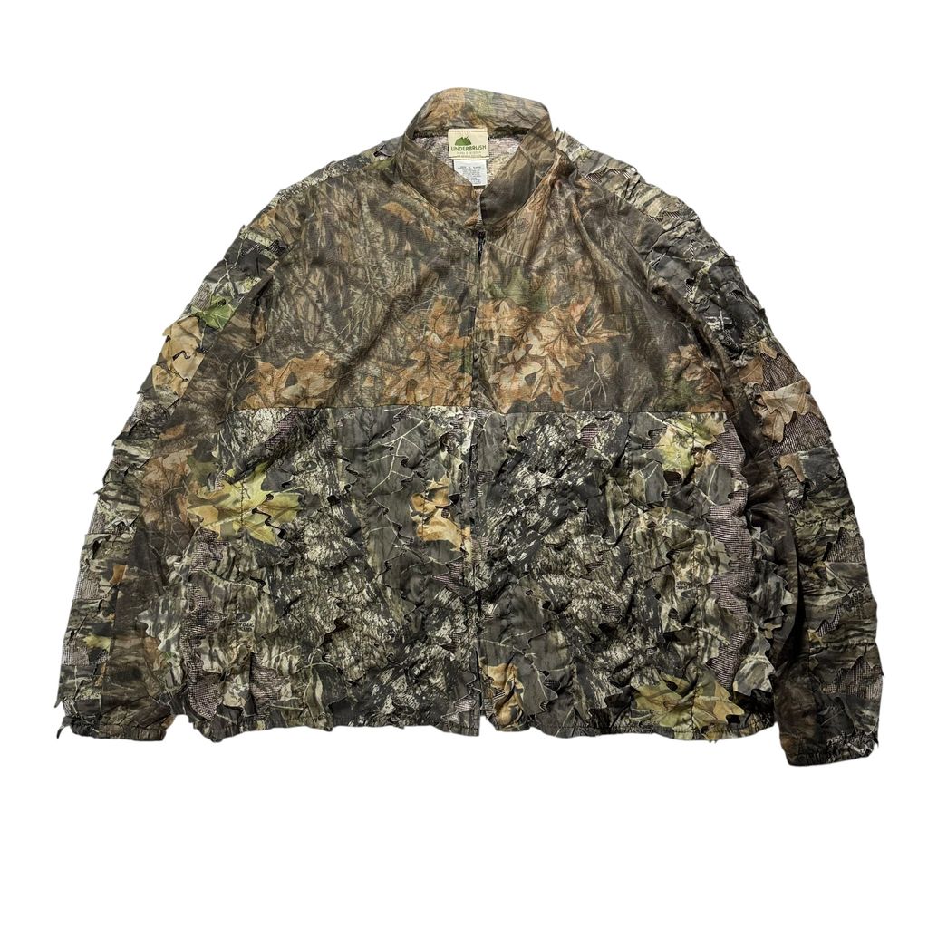 【USED】90s〜00s UNDERBRUSH Mossy Oak Break-Up 3D Leaf Camo Jacket XL / アンダーブラッシュ モッシーオーク ブレイクアップ 3Dリーフカモ 迷彩柄 ジップアップジャケット ギミック 90年代 ヴィンテージ 古着 USED