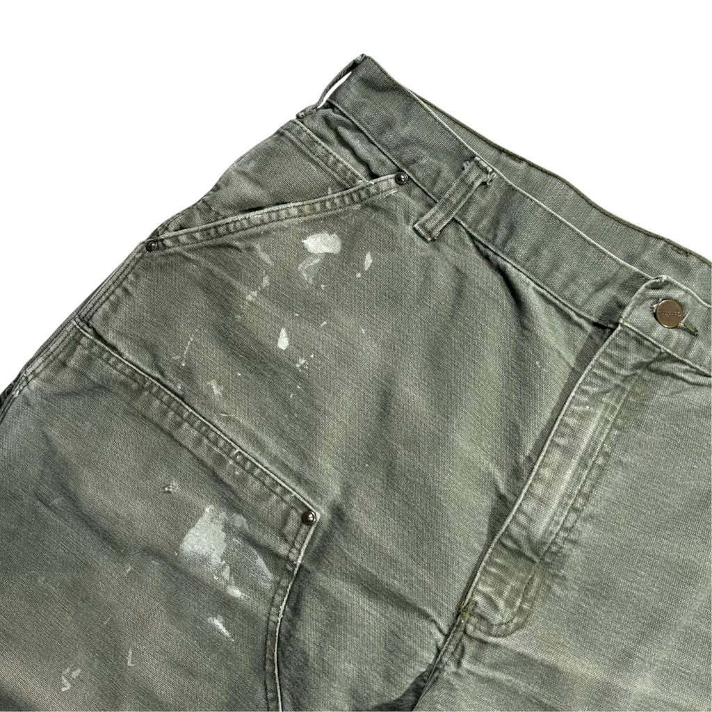 【USED】Carhartt B138 MOS Double Knee Painter Pants Moss Green 40 x 30 / カーハート ダブルニー ペインターパンツ モスグリーン ダック ペンキ汚れ ワークパンツ