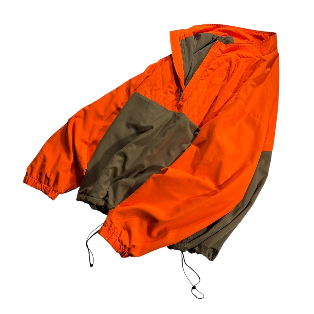 【USED】Cabela's Quilted Half-Zip Pullover Jacket Orange x Brown XL / カベラス キルティング ハーフジップ プルオーバー ジャケット ハンティング オリーブ ブラウン オレンジ アウトドア