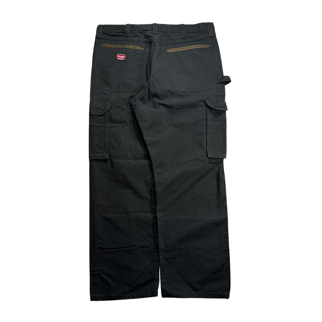 【USED】Wrangler WORKWEAR Ripstop Cargo Painter Pants Black 36 x 30 / ラングラー ワークウェア リップストップ カーゴ ペインターパンツ ブラック 黒