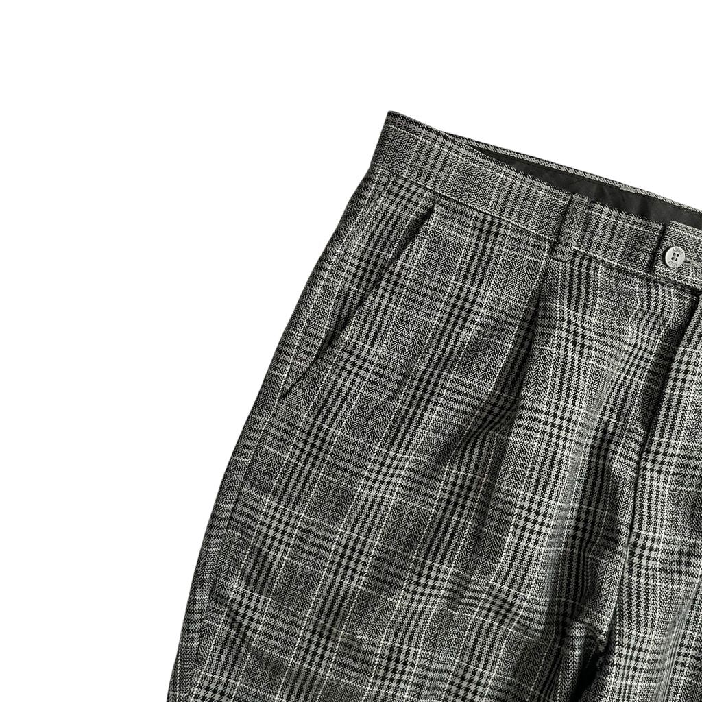 【USED】Stacy Adams Glen Check 1Tuck Rayon Pants