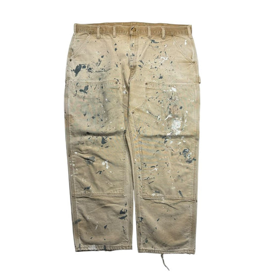 【USED】Carhartt Double Knee Painter Pants Made in USA Tan / Carhartt Brown / カーハート ダブルニー ペインターパンツ ペンキ汚れ ダック地 ボロ ビンテージ アメリカ製 古着