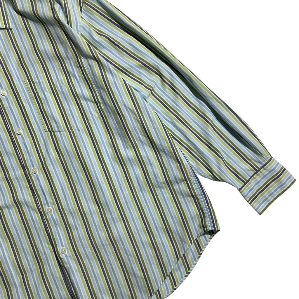 【USED】Nautica L/SL Stripe BD Shirt