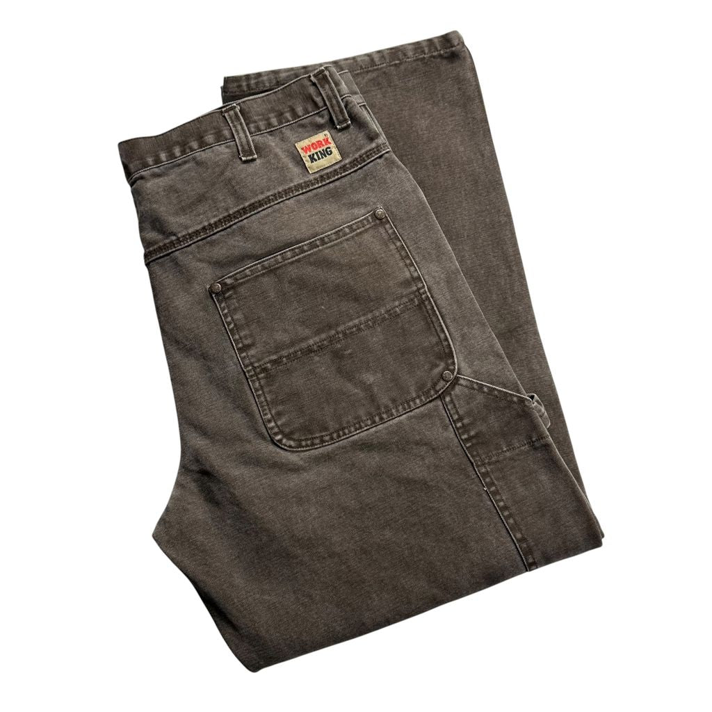 【USED】WORK KING Worker Painter Pants Charcoal Gray 38 x 30 / ワークキング ワーク ペインターパンツ チャコールグレー ダック地 ワークウェア