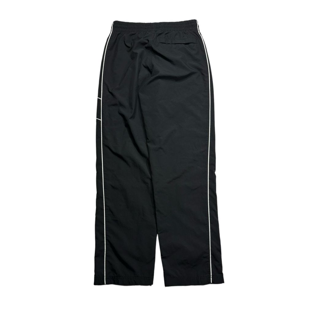 【USED】00s Nike Nylon Tech Pants Black x White Piping S / ナイキ ナイロン テック パンツ ブラック ホワイトパイピング スウッシュ刺繍 スポーツ
