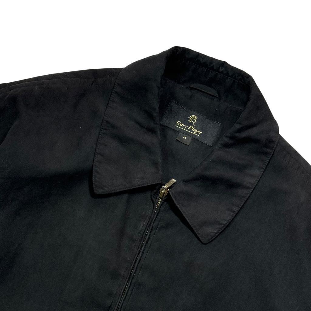 【USED】90s〜00s Gary Player Swing Top Jacket Black XL / ゲーリープレーヤー スウィングトップ ドリズラージャケット ピーチスキン ブラック 黒 多機能内ポケット 90年代 ヴィンテージ 古着