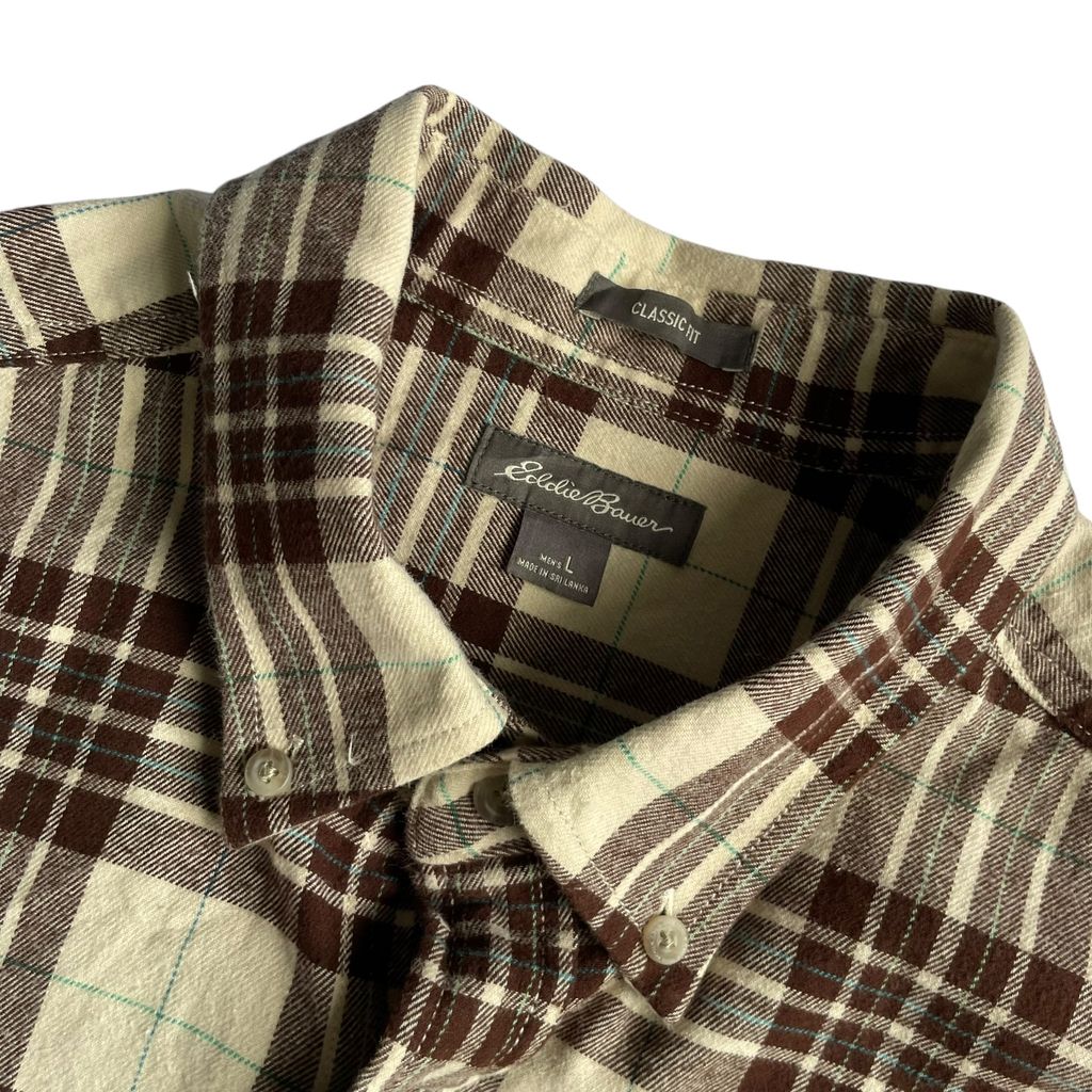Eddie Bauer Check L/SL Cotton BD Shirt