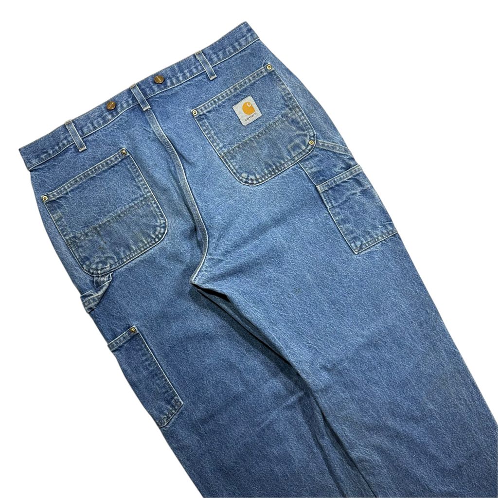 【USED】Carhartt B07 DNM Double Knee Denim Painter Pants Blue 38 / カーハート ダブルニー デニム ペインターパンツ ブルー 青 デニム地 ワークウェア ビンテージ 古着 USED