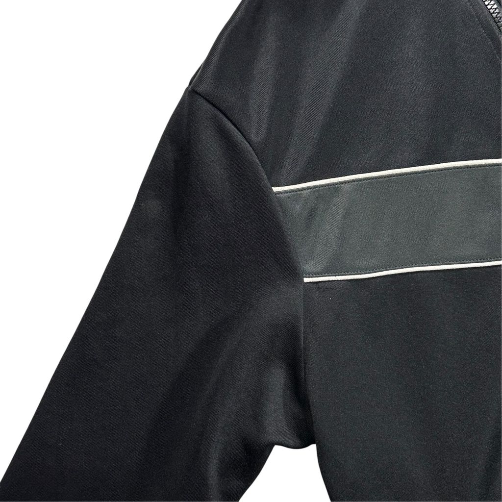 【USED】00s NIKE Track Jacket Black x Gray M / ナイキ トラックジャケット ジャージ 刺繍ロゴ 切替 スタンドカラー 黒 灰色 00年代