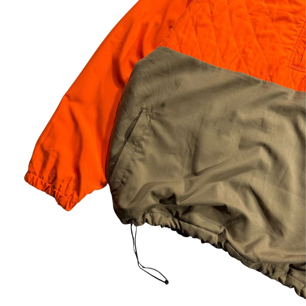 【USED】Cabela's Quilted Half-Zip Pullover Jacket Orange x Brown XL / カベラス キルティング ハーフジップ プルオーバー ジャケット ハンティング オリーブ ブラウン オレンジ アウトドア